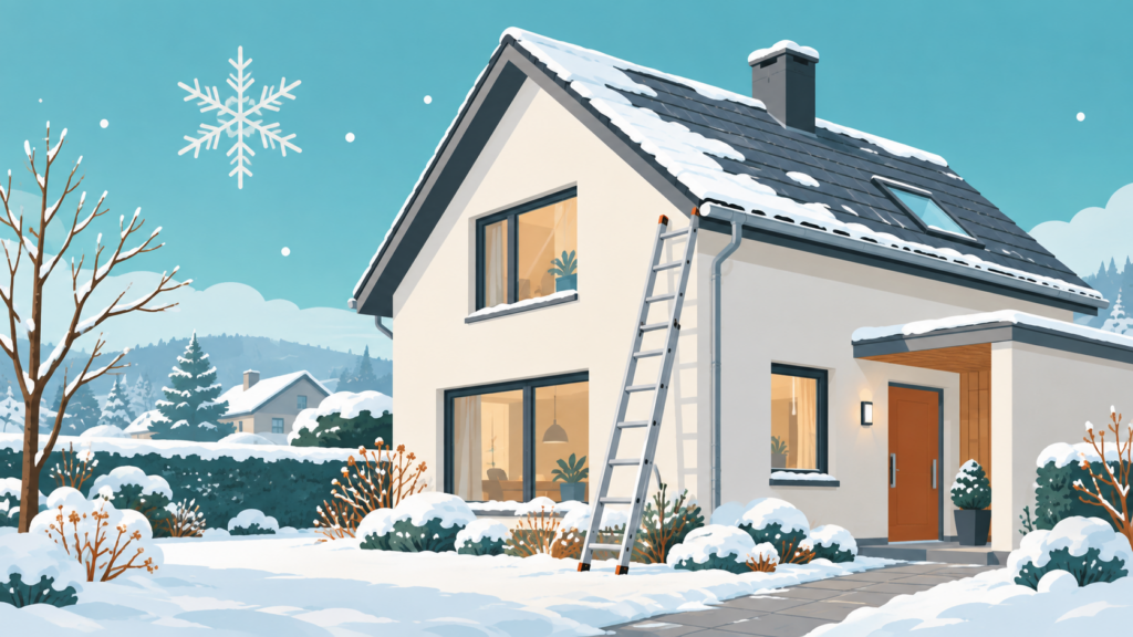 Haus winterfest machen illustration